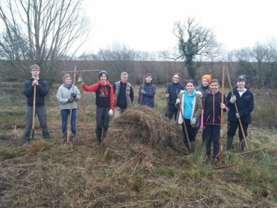 Group of Youth Rangers clearing up meadows